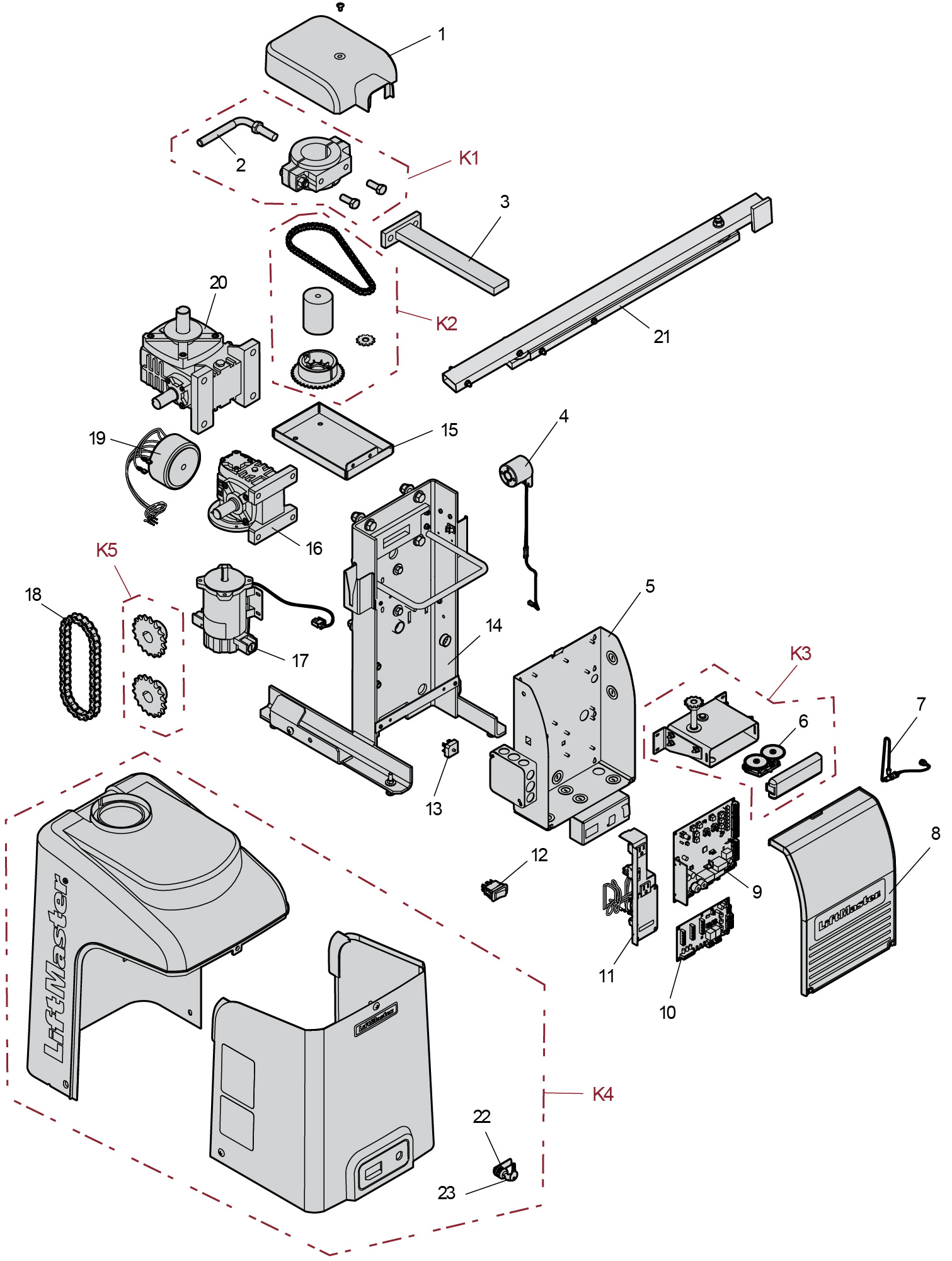 LiftMaster K76-36398 1/2HP 24VDC Motor Replacement Kit For CSW24V & CSL24V Gate Openers