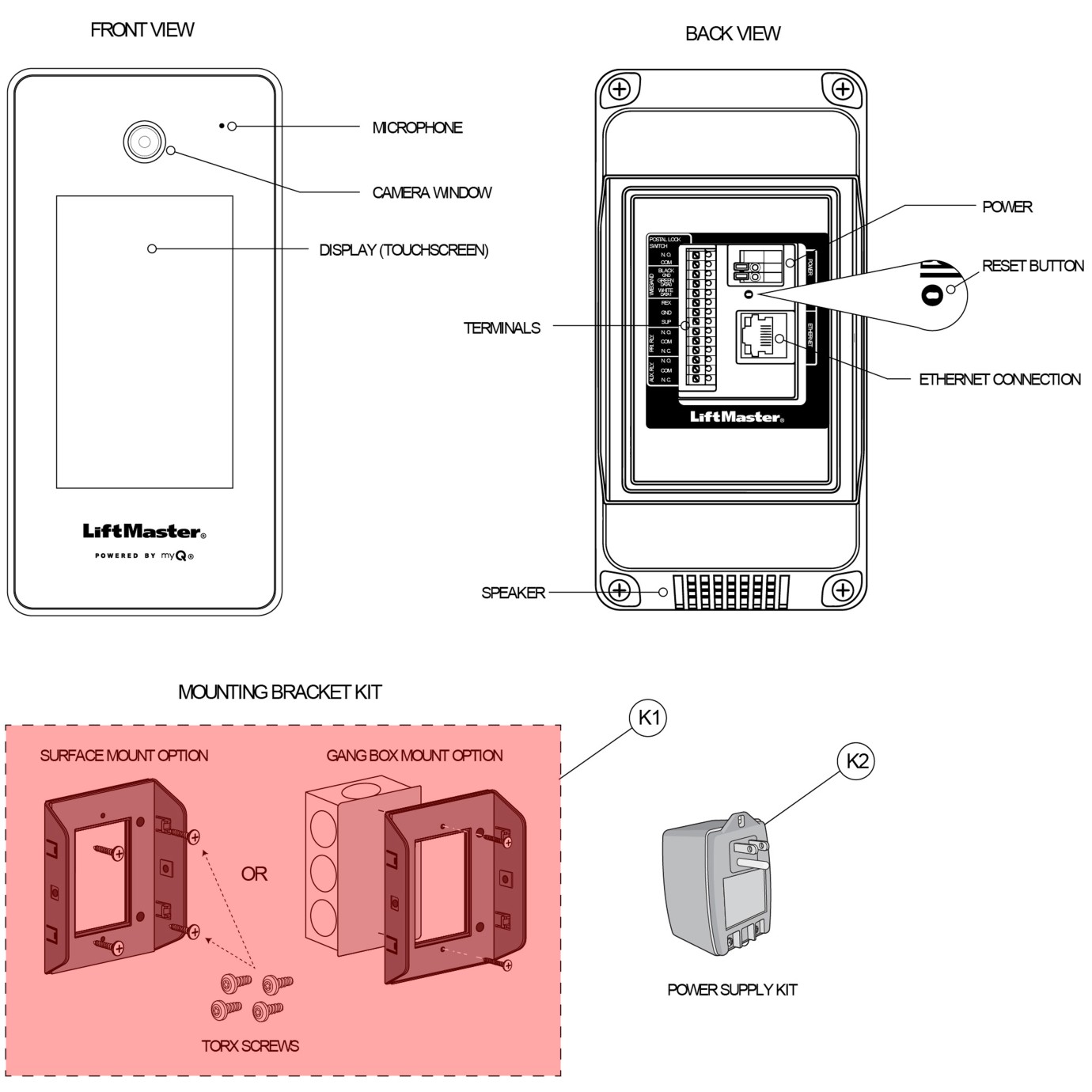 LiftMaster CAPXS, Mounting Bracket K410273000 Simple Gate Openers