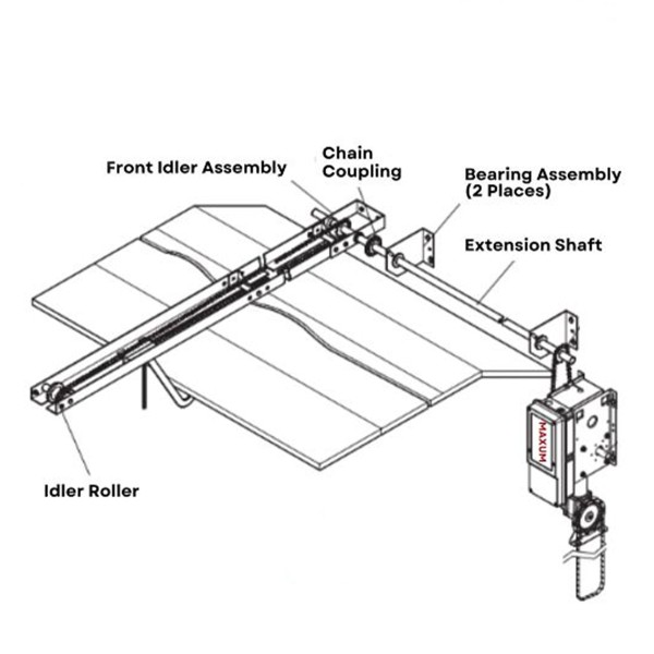 LiftMaster Auxilary Side-Mounting Trolley Modification for JHDC Commercial Door Jackshaft Hoist 1200 & 2200 Series Operators (2,200 lbs, 18 ft.) - 1222AUXTROLLEY18