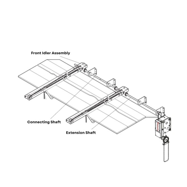LiftMaster Dual Auxilary Trolley Modification for JHDC Commercial Door Jackshaft Hoist 2200 Series Operators (2,200 lbs, 10 ft.) - 22DUALAUXTROLLEY10