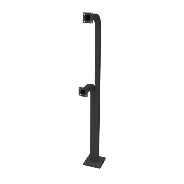 LiftMaster 42" and 72" Black Steel Gooseneck Dual ADA-Compliant Pedestal - (Pad Mount) - 50-PED4272