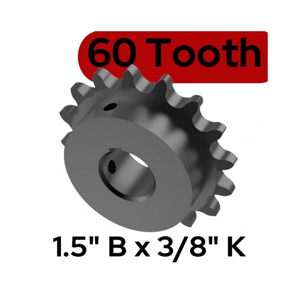 LiftMaster 60 Tooth Sprocket Kit with 1.5" Bore & 3/8" Keyway - 71-1550B60TKH