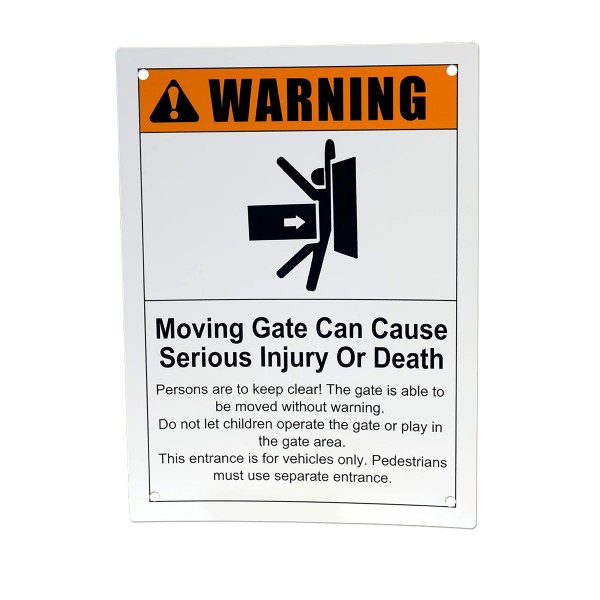 LiftMaster Warning Sign, Plastic, Moving Gates - K40-3505