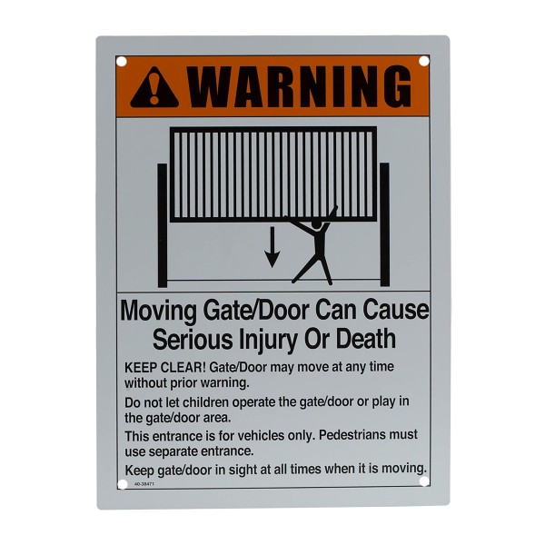 LiftMaster UL Warning Sign - K40-38471