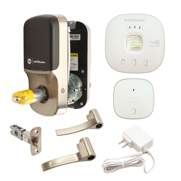 LiftMaster Yale Smart Keypad Lever Satin Nickel (Includes 821LMC) - LMLEVPACK-SN