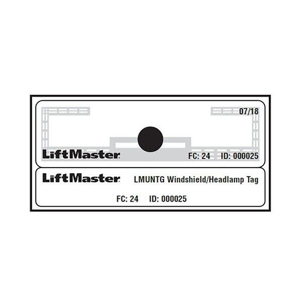 LiftMaster Special Order, Dual Purpose RFID Tag