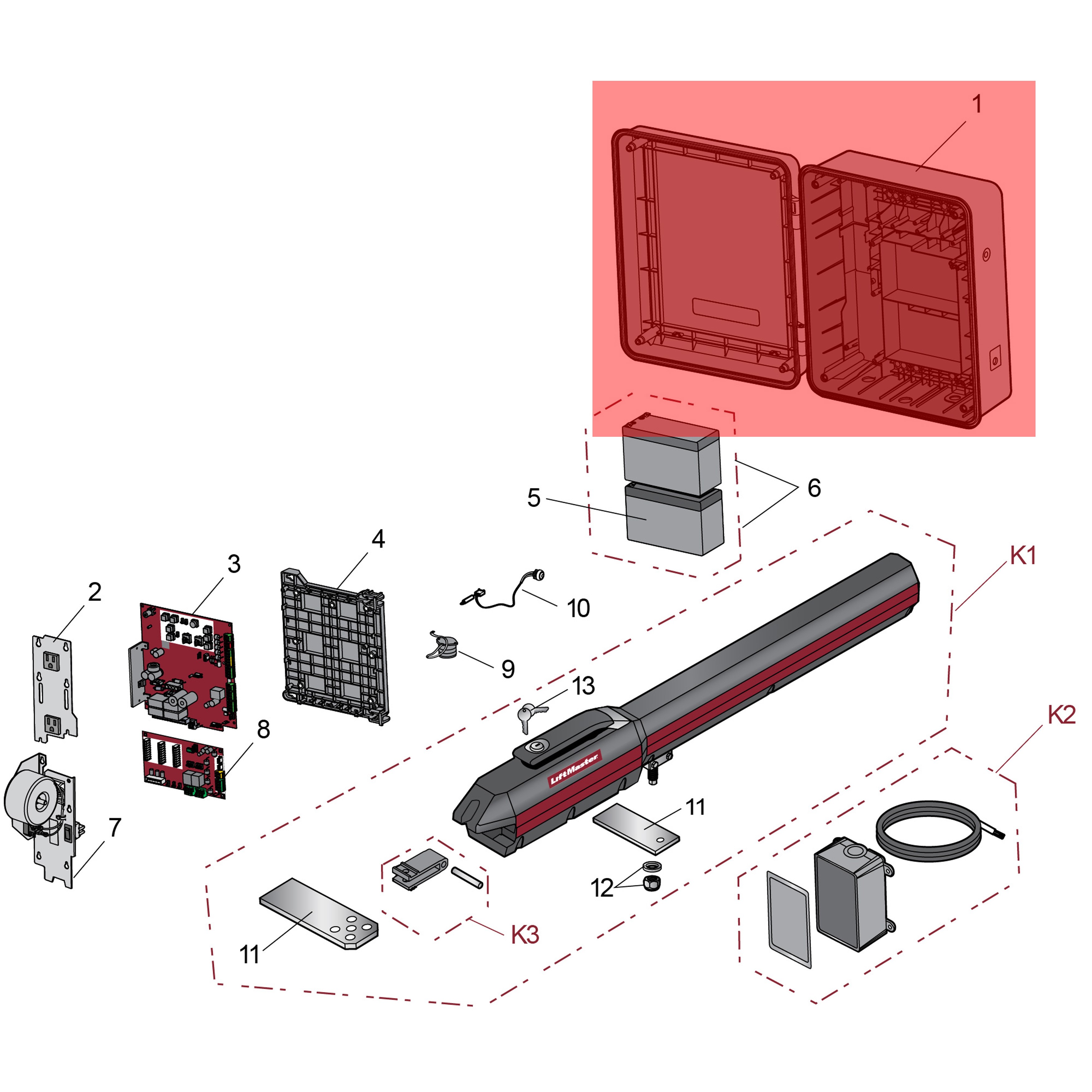 LiftMaster Control Box, Plastic, LA500U K74367984 Simple Gate Openers