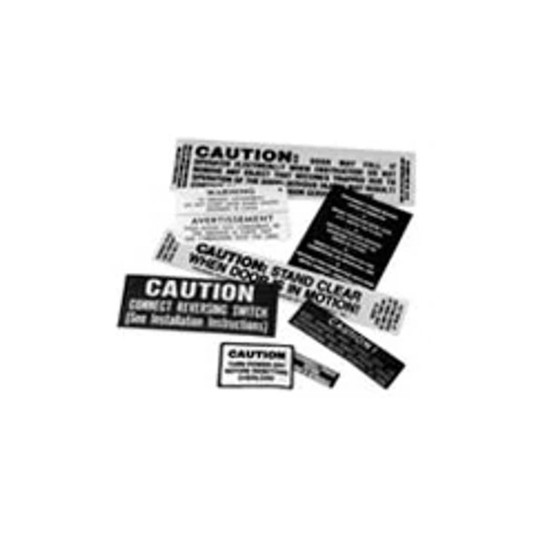LiftMaster Caution Label, 3" x 5", Adhesive Backed, Safety Warning - 40-65