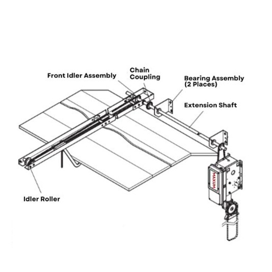 LiftMaster Auxilary Trolley Modification for JDC/JHDC Commercial Door Jackshaft Hoist 700 Series Operators (700 lbs, 8 ft.) - 7AUXTROLLEY08