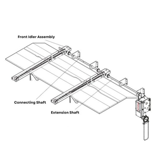 LiftMaster Dual Auxilary Trolley Modification for JDC/JHDC Commercial Door Jackshaft Hoist 700 Series Operators (700 lbs, 12 ft.) - 7DUALAUXTROLLEY12
