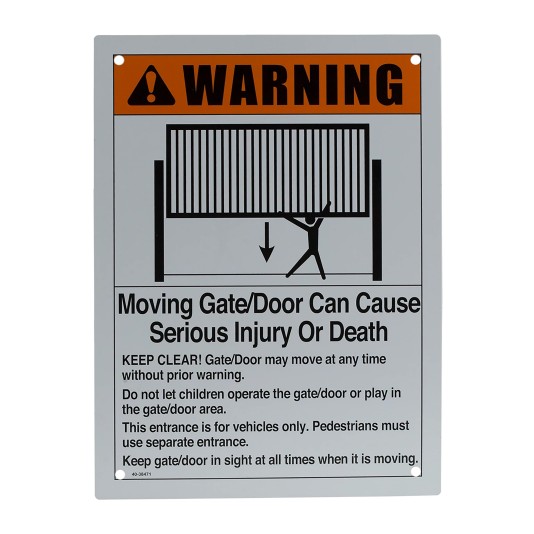 LiftMaster UL Warning Sign - K40-38471