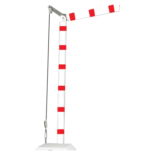 LiftMaster 9 ft. x 2.5 in. Articulating Barrier Arm With Red And White DOT Stripes. Hardware kit included - MA034RDOT