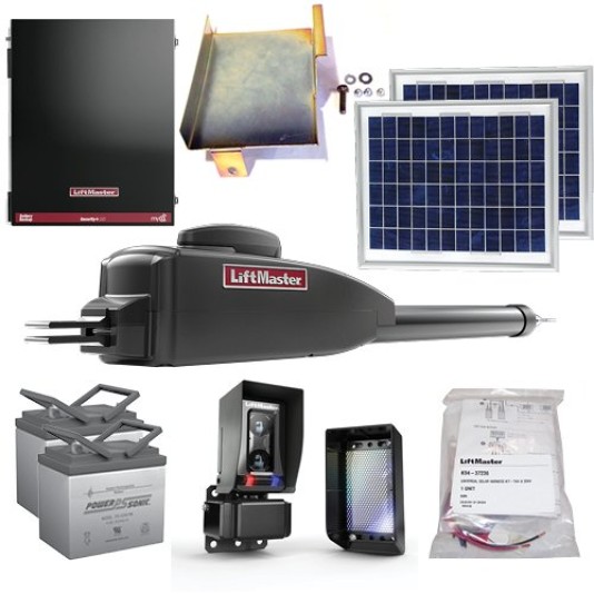 LiftMaster LA400 Single Arm Swing Gate Opener Package, Metal Control Box, With 20W Solar Kit, Photo Eye - LA400XL20W