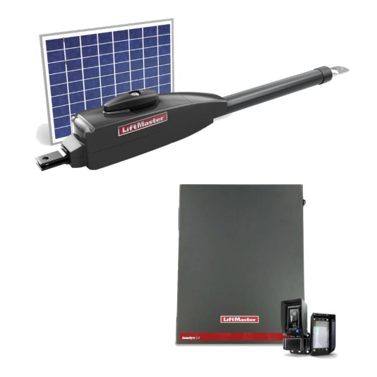 LiftMaster LA412 Single Arm Swing Gate Opener Package, Metal Control Box, With 20W Solar Kit, Photo Eye - LA412XL20W