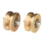 LiftMaster 4" Gate Power Wheel V Groove Cold-Rolled Steel With Gold-Zinc Plating for Gate Opener Systems (Pair) - AH107